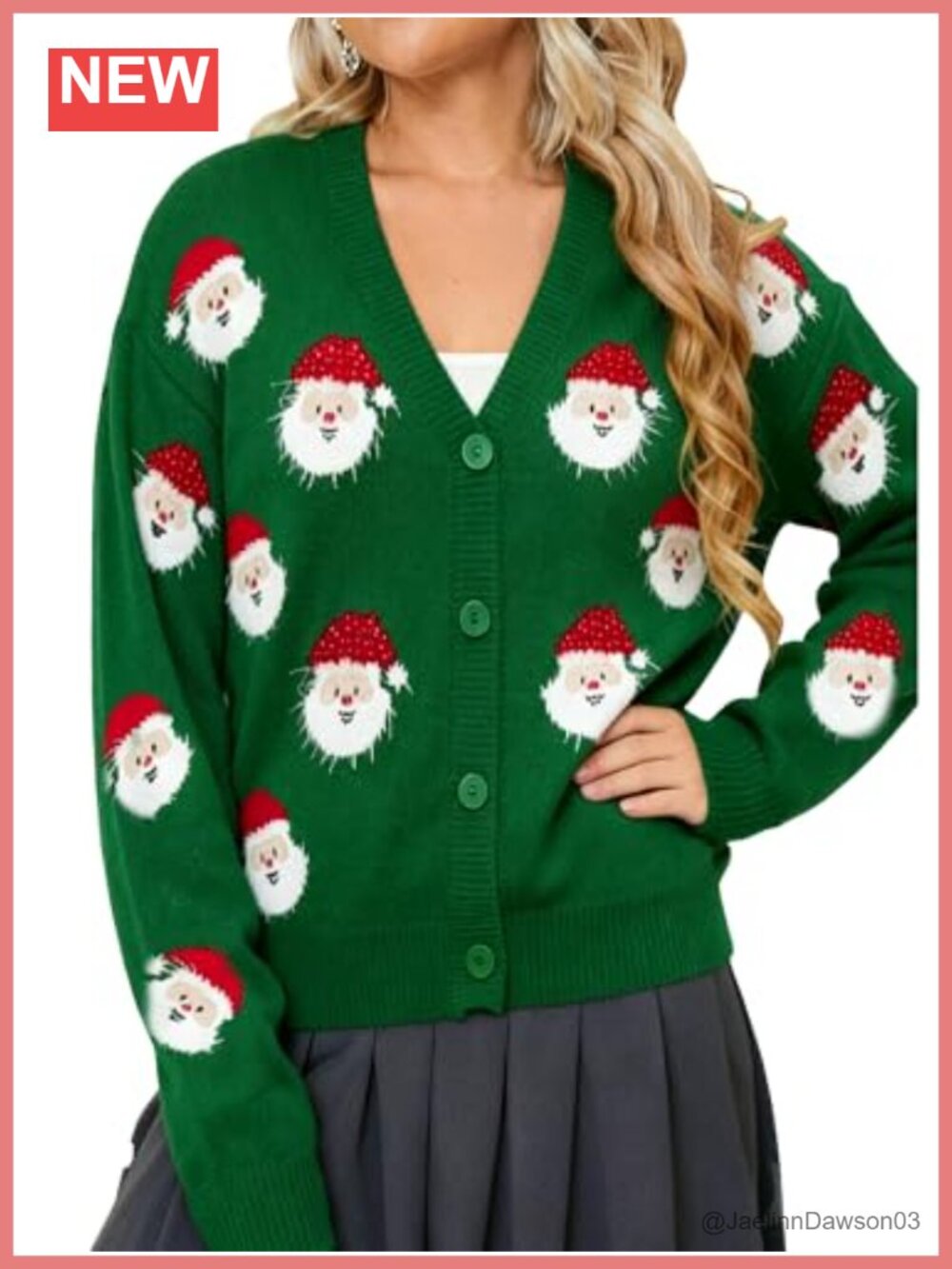 Womens Christmas Cardigan Reindeer Button Knit Open Front Holiday Sweater
